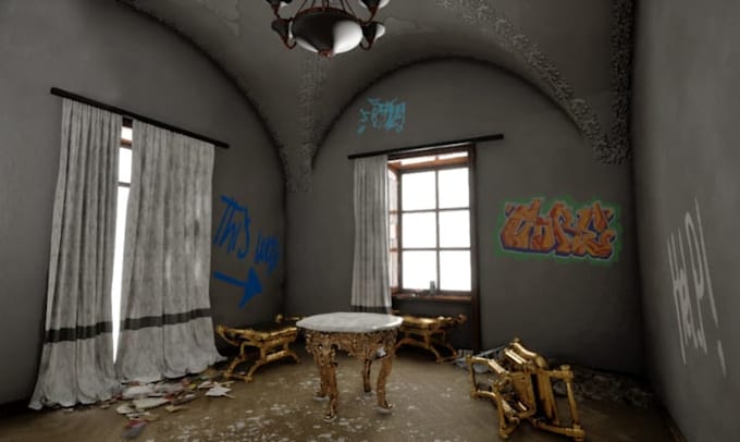 design realistic 3d game environment in unity or unreal engine
