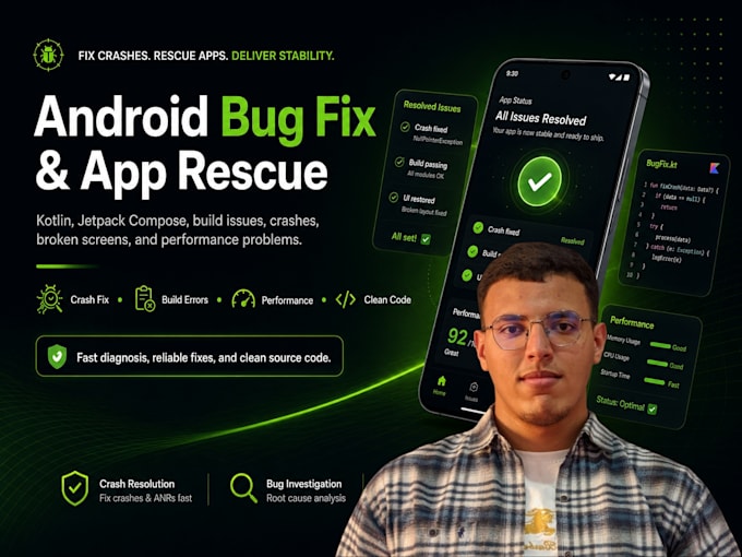 fix bugs, crashes, and issues in your kotlin android app