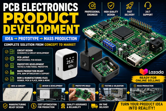 develop pcb electronics products prototype and mass production ready design