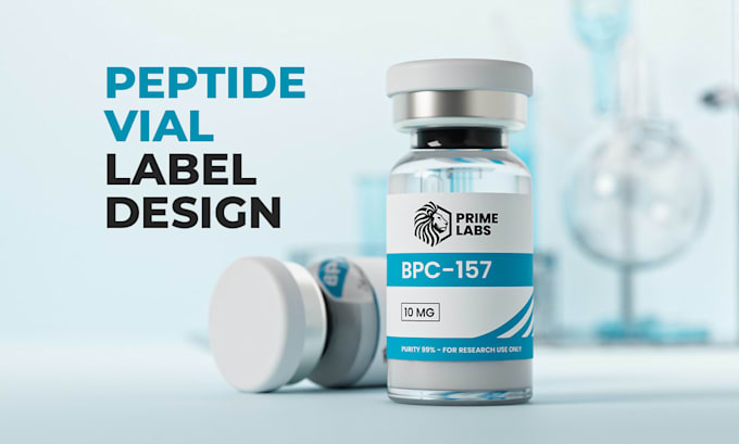 create professional peptide vial label design and 3d mockups
