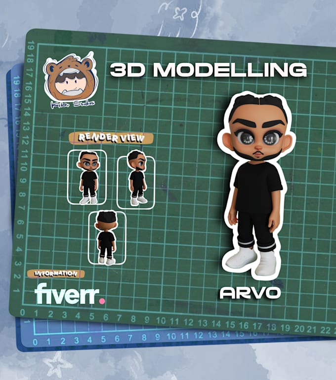 create 3d charatcer modelling in blender