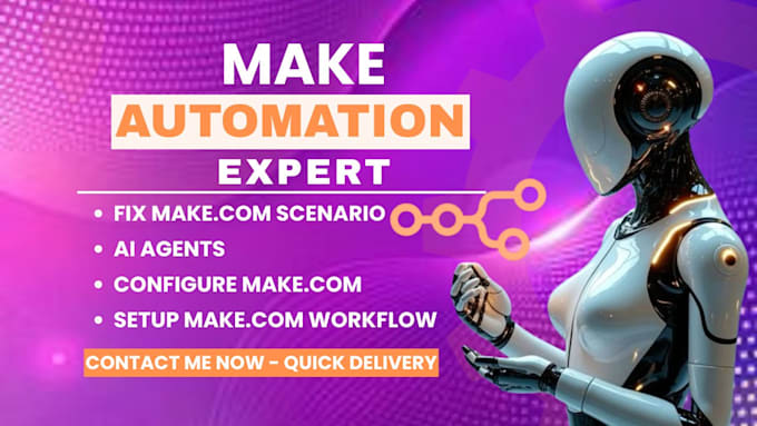 fix make com, made com, setup make com automation, ai voice agent, make expert
