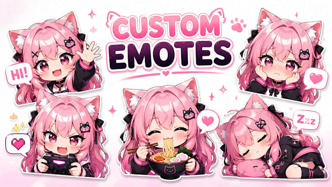 draw custom twitch emotes, chibi emotes, and sub badges for streamers