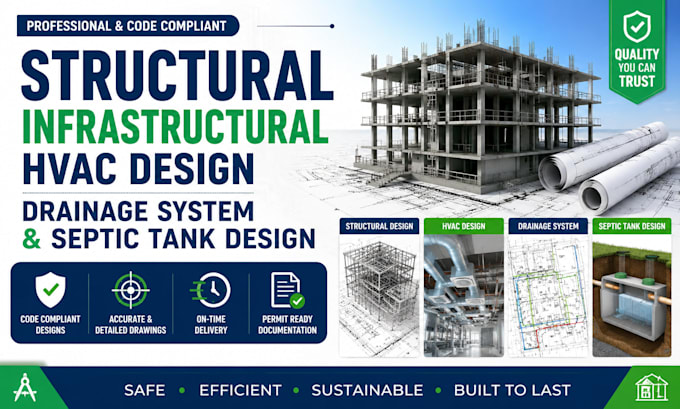 provide structural infrastructural hvac design drainage system septic tank