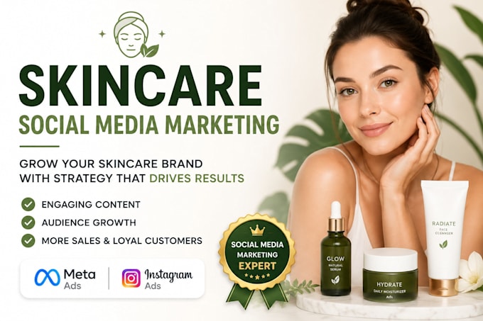 be your skincare beauty and cosmetics social media manager and content creator