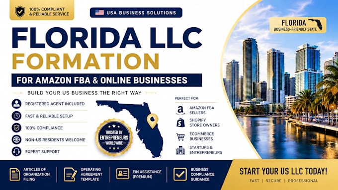 form florida USA llc for amazon fba with registered agent
