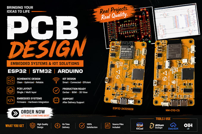 do esp32 pcb design, stm32 circuit design, arduino schematic, multilayer board