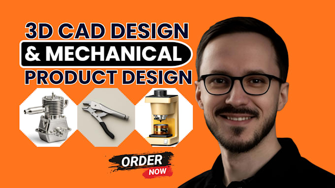 do mechanical cad design, 3d modeling and rendering in solidworks or fusion 360
