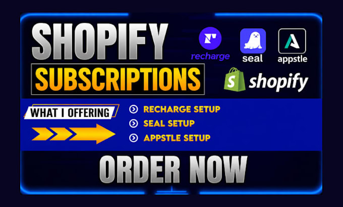 setup shopify subscriptions using recharge, seal, appstle