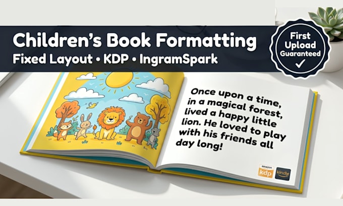 fixed layout children book formatting for kindle KDP and print