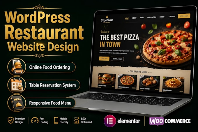 design a responsive wordpress restaurant website with online ordering