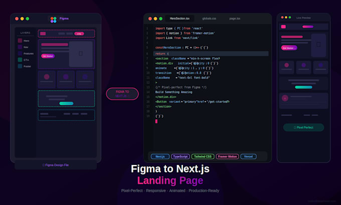 build a pixel perfect landing page from figma to nextjs