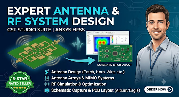 design antenna, antenna array and rf system in cst and hfss with pcb layout