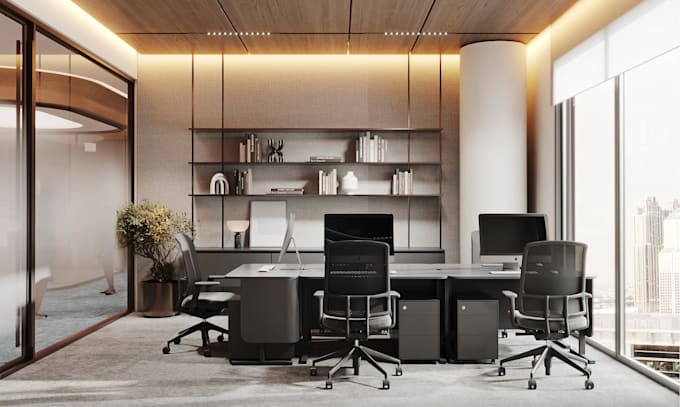 redesign offices interior rendering,furniture decor,2d planning,layout architect