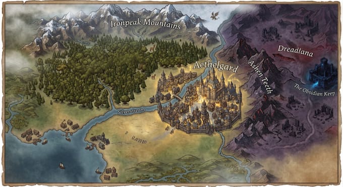 2d game fantasy rpg city map tabletop dnd battle map dungeon tilemap overworld
