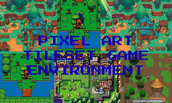 do 8x8,16x16,32x32 pixel art tileset pixel background pixel isometric game art
