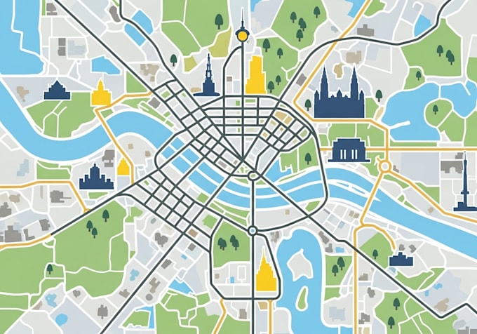 design a vector map illustration