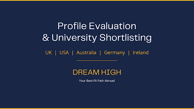 evaluate your profile and suggest universities for masters abroad