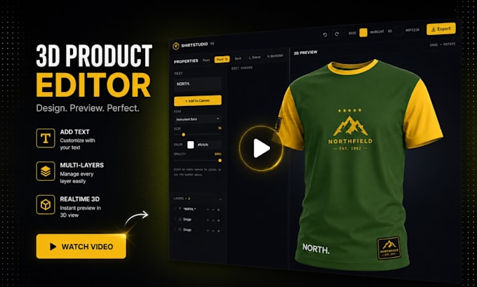 build 3d canvas product configurator, image editor using fabric js and three js