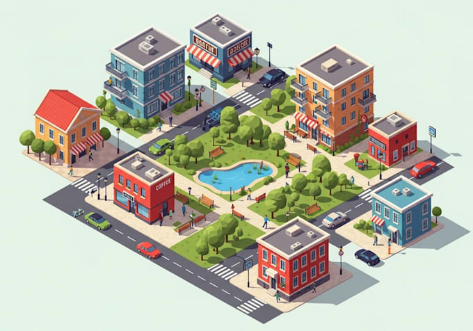 design vector or isometric map illustration