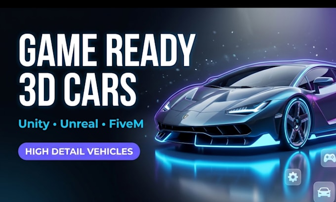 do 3d game ready car modeling racing car rig 3d vehicle rendering car asset cgi