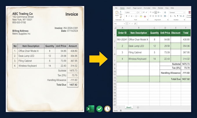 create professional excel billing sheets, invoice tracker, data dashboard
