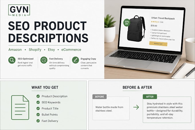 write SEO optimized product descriptions