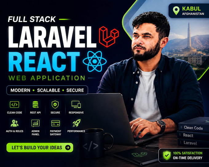 build modern full stack laravel react web application