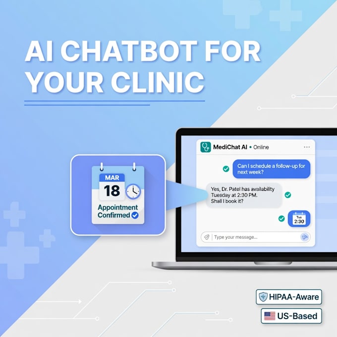 create a hipaa aware ai chatbot and automation for clinics