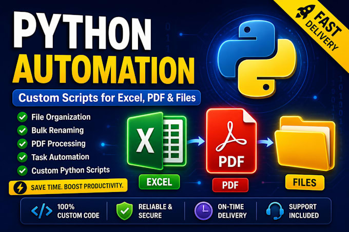 build custom python automation scripts for excel, PDF and files
