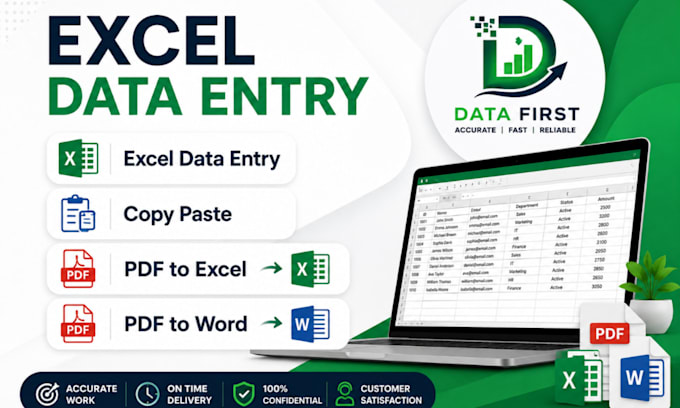 excel data entry, copy paste 2 PDF conversion expert