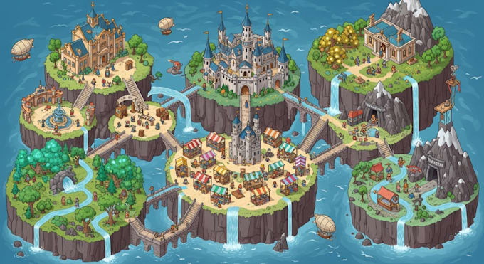 draw a unique vector or isometric map