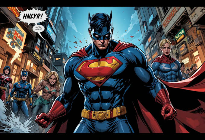 design custom superhero and villain comic art