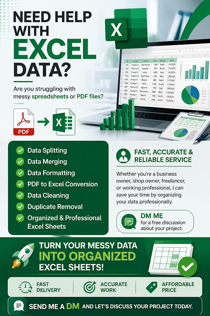 clean, format, merge, convert,split excel data