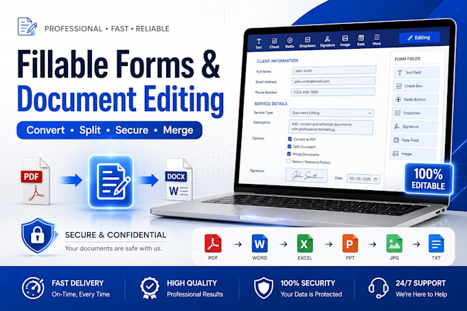 create fillable PDF forms, convert, split and  automate PDF tasks using python