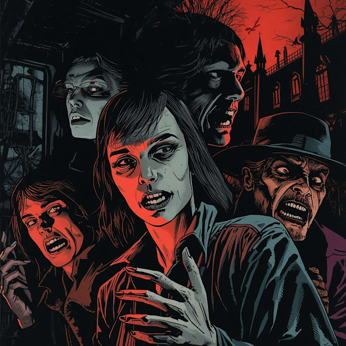 draw noir, horror and dark comic book art and illustrations