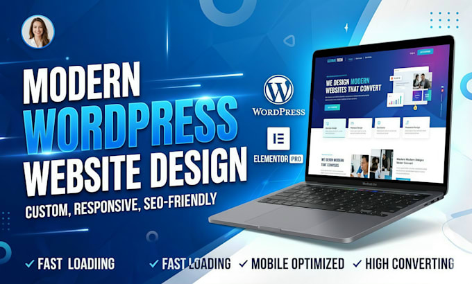 design modern responsive wordpress website using elementor