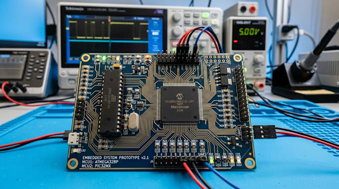 design embedded system using mcu at89c51,atmega328pu,pic32mx etc