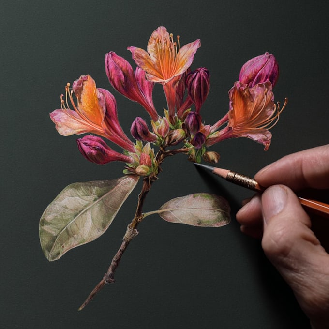 custom botanical watercolor featuring flowers