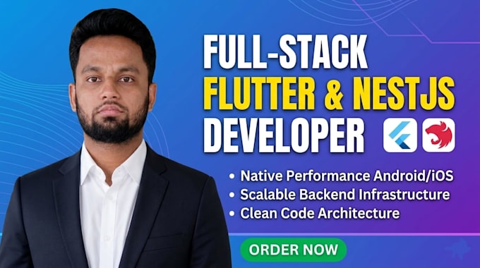 develop flutter apps for android and ios with backend