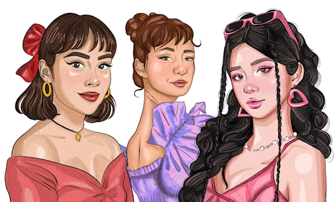 create a trendy portrait illustration perfect for instagram