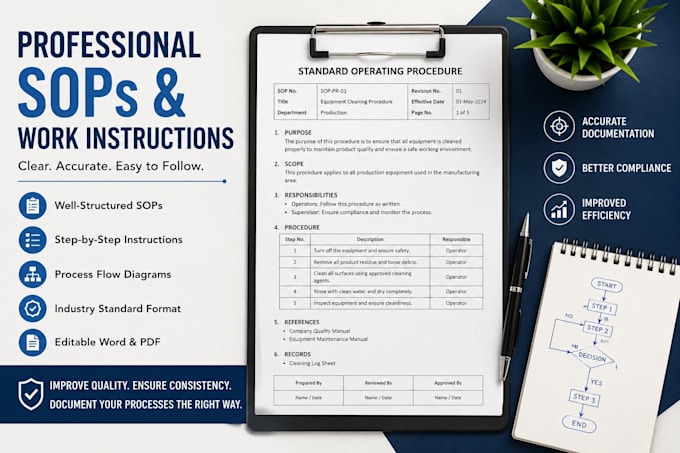 write professional sops and work instructions