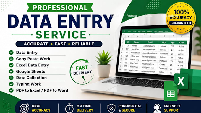 do data entry, copy paste, excel data entry and google sheets work