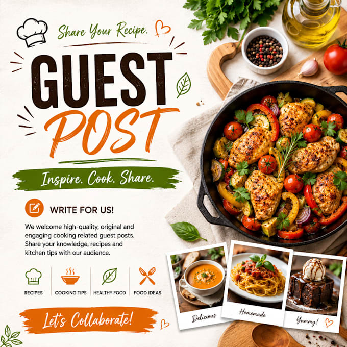 publish cooking guest posts on high authority cooking blogs