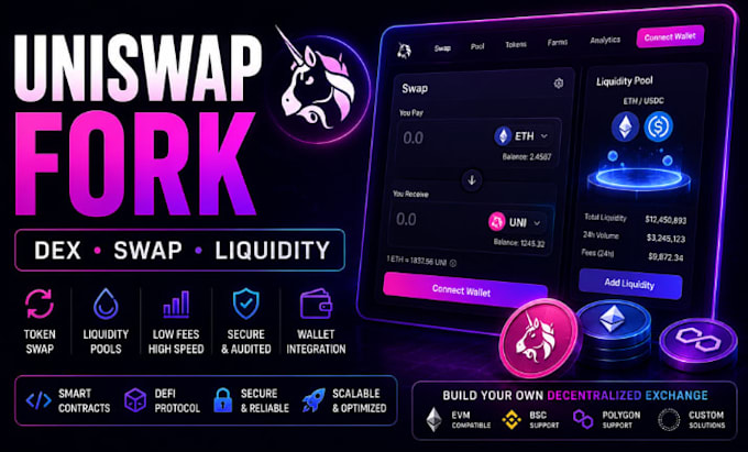 build uniswap fork dex and swap web3 dapp