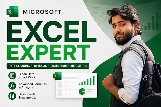 do microsoft excel data cleaning, formulas, dashboards and automation