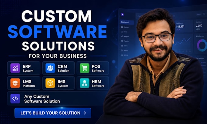 build custom software solution for your business erp, CRM, pos, lms, ims, hrm