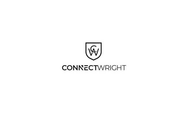 create connect wright logo design