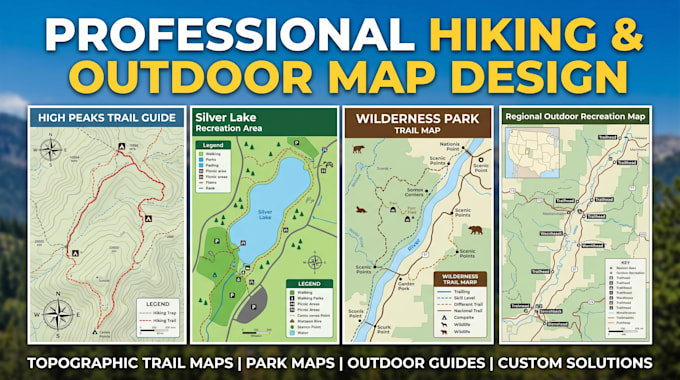 design hiking map trail map park map and outdoor adventure location map