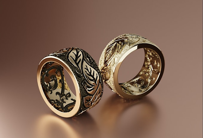 create a vintage minimalist 14k gold diamond rings with gems setting rendering,